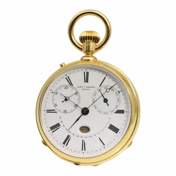 Spanish gold complicated lever pocket watch Circa 1900