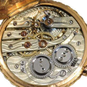 Ornamental Swiss gold and black enamel watch Circa 1870 Ornamental Swiss gold and black enamel watch Circa 1870