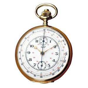 French gold open faced watch with chronograph Circa 1900