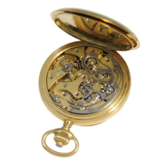 French gold open faced watch with chronograph Circa 1900