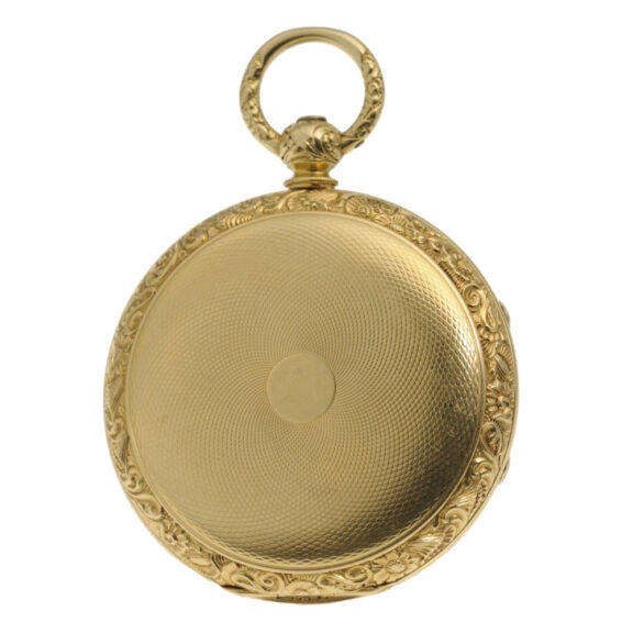 Rare Swiss gold pocket watch so called "Cabriolet" Circa 1860 Rare Swiss gold pocket watch so called "Cabriolet" Circa 1860