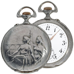 Swiss silver open faced marksman’s pocket watch Circa 1910