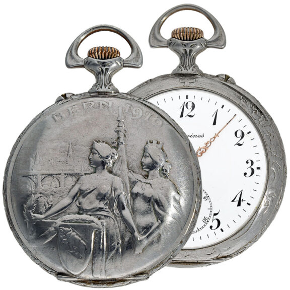 Swiss silver open faced marksman’s pocket watch Circa 1910 Swiss silver open faced marksman’s pocket watch Circa 1910