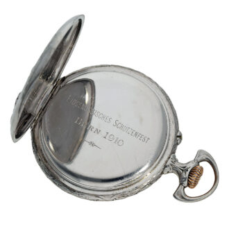 Swiss silver open faced marksman’s pocket watch Circa 1910 Swiss silver open faced marksman’s pocket watch Circa 1910
