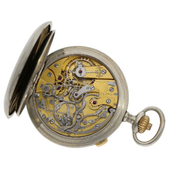 Swiss metal split-seconds chronograph pocket watch Circa 1925