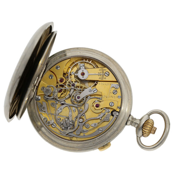 Swiss metal split-seconds chronograph pocket watch Circa 1925 Swiss metal split-seconds chronograph pocket watch Circa 1925