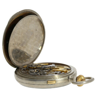 Swiss metal split-seconds chronograph pocket watch Circa 1925