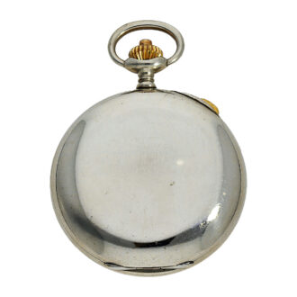 Swiss metal split-seconds chronograph pocket watch Circa 1925
