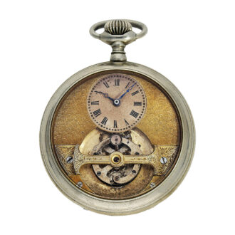 Swiss nickel open faced tourbillon pocket watch Circa 1910
