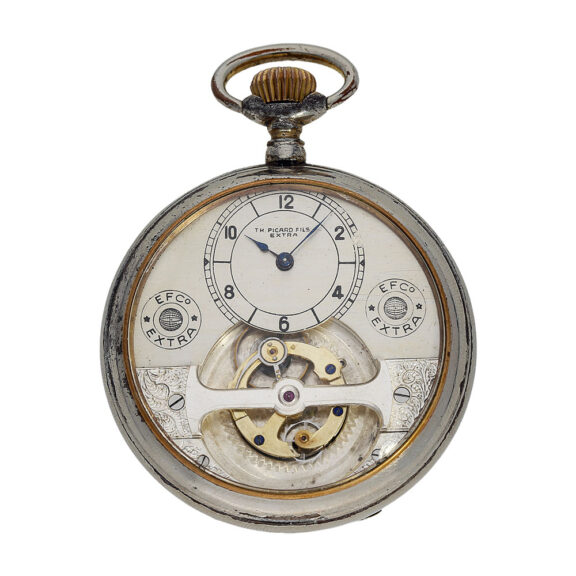Swiss metal open faced tourbillon pocket watch Circa 1910