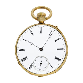 Swiss 18K gold open faced lever pocket watch Circa 1850
