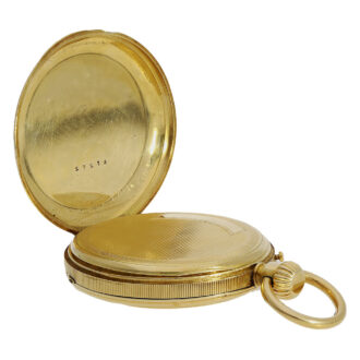 Swiss 18K gold open faced lever pocket watch Circa 1850