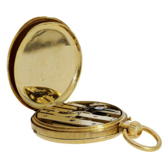 Swiss 18K gold open faced lever pocket watch Circa 1850