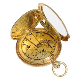 English decorative gold duplex pocket watch Circa 1840