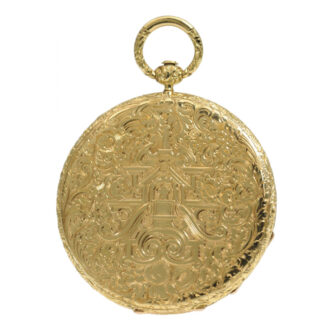 Ultra thin Swiss gold open faced pocket watch Circa 1850