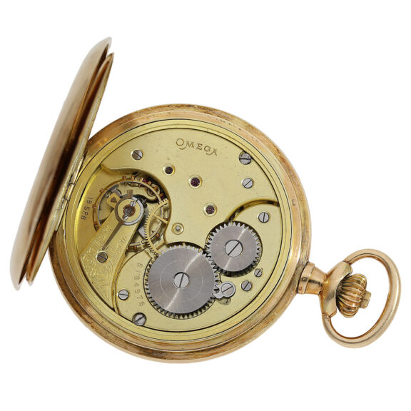 Swiss 14K gold Art Deco full hunter pocket watch Circa 1924 Swiss 14K gold Art Deco full hunter pocket watch Circa 1924