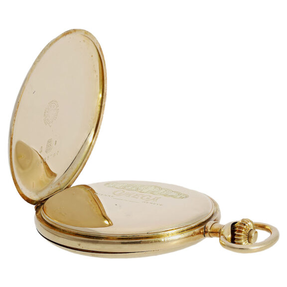Swiss 14K gold Art Deco full hunter pocket watch Circa 1924 Swiss 14K gold Art Deco full hunter pocket watch Circa 1924