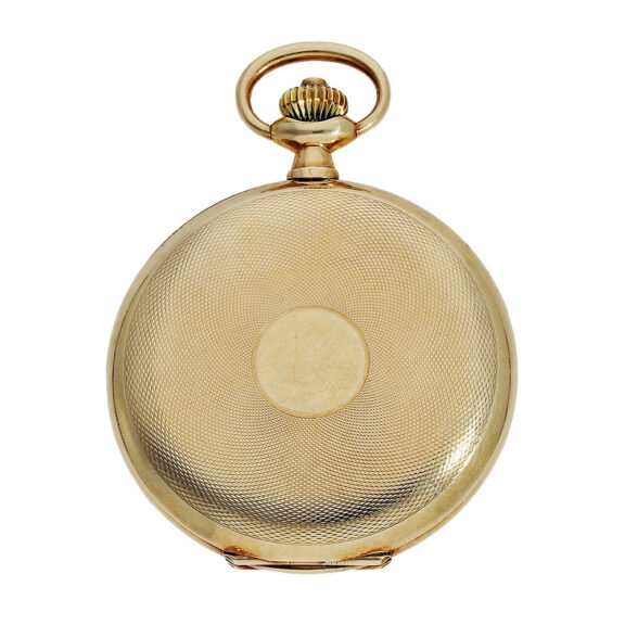 Swiss 14K gold Art Deco full hunter pocket watch Circa 1924 Swiss 14K gold Art Deco full hunter pocket watch Circa 1924