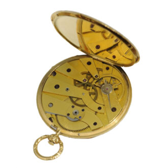 Ultra thin Swiss gold open faced pocket watch Circa 1850