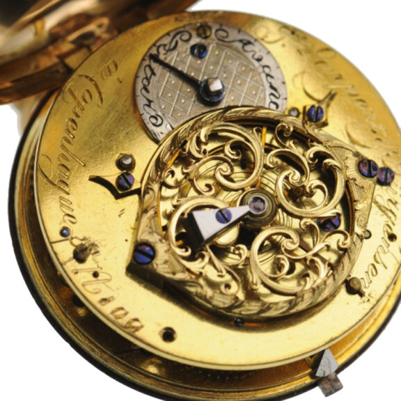 Fine Danish 18k gold cylinder pocket watch Circa 1790 Fine Danish 18k gold cylinder pocket watch Circa 1790