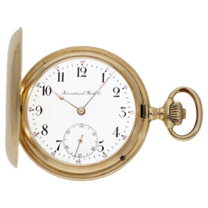 Swiss 14K pink gold full hunter pocket watch Circa 1915
