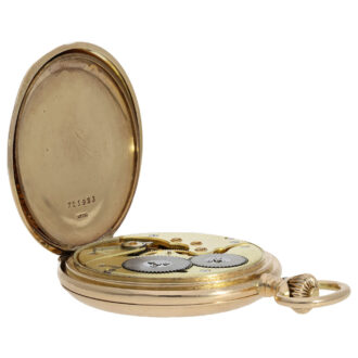 Swiss 14K pink gold full hunter pocket watch Circa 1915