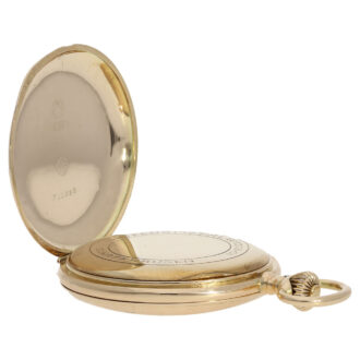 Swiss 14K pink gold full hunter pocket watch Circa 1915