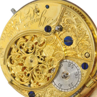 English multi colour gold verge pocket watch Circa 1800