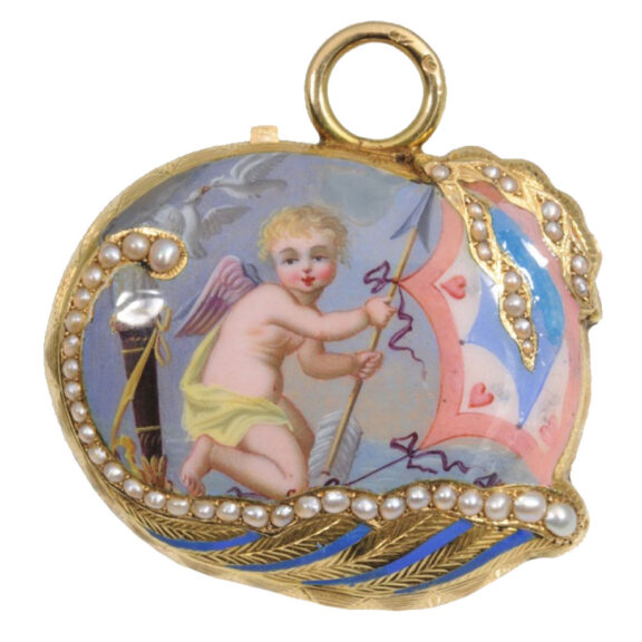 Swiss form pendant watch "Love conquers Evil" Circa 1810 Swiss form pendant watch "Love conquers Evil" Circa 1810