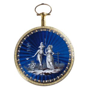 Swiss gold enamel pocket watch Circa 1800