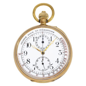 Swiss 18K gold doctors watch with chronograph Circa 1912