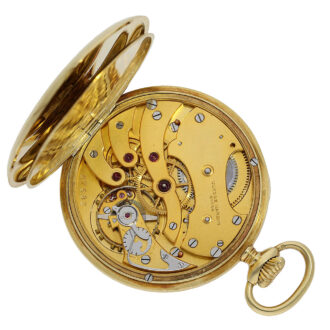 Swiss 18K gold lever pocket watch with 24-hour dial Circa 1908 Swiss 18K gold lever pocket watch with 24-hour dial Circa 1908