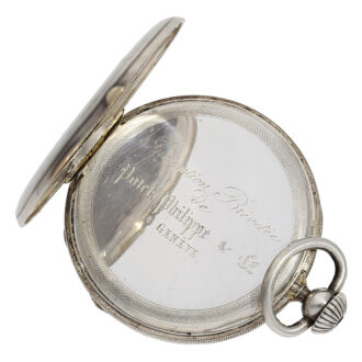 Unusual Swiss silver open faced cylinder pocket watch Circa 1857
