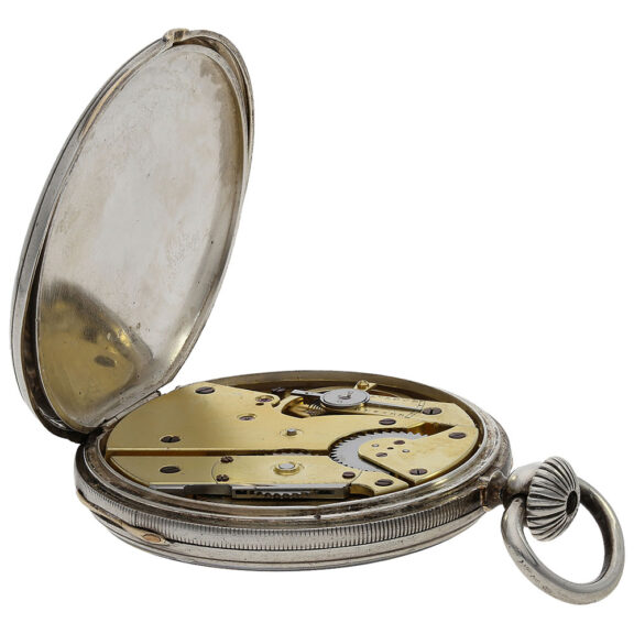 Unusual Swiss silver open faced cylinder pocket watch Circa 1857 Unusual Swiss silver open faced cylinder pocket watch Circa 1857
