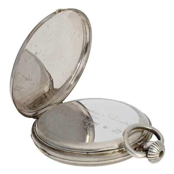 Unusual Swiss silver open faced cylinder pocket watch Circa 1857 Unusual Swiss silver open faced cylinder pocket watch Circa 1857