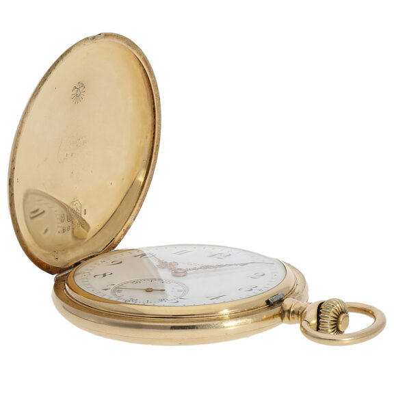 Swiss 14K gold keyless hunting cased pocket watch Circa 1913 Swiss 14K gold keyless hunting cased pocket watch Circa 1913