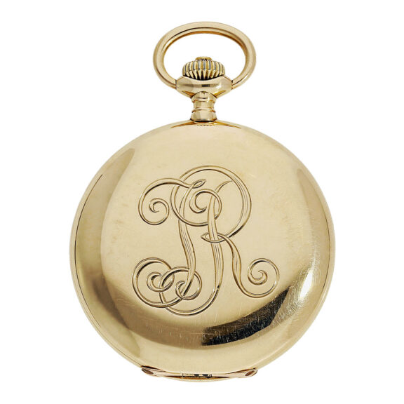 Swiss 14K gold keyless hunting cased pocket watch Circa 1913 Swiss 14K gold keyless hunting cased pocket watch Circa 1913