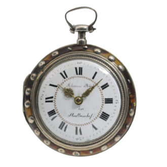 German silver verge with tortoiseshell outer case Circa 1780