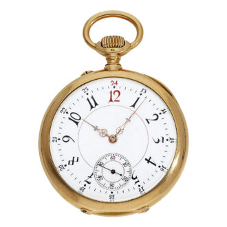 Swiss 18K gold Art Nouveau precision pocket watch Circa 1899