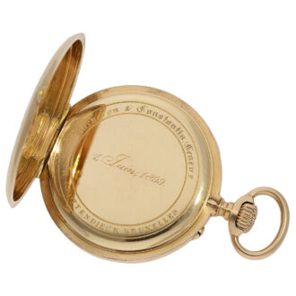 Swiss 18K gold Art Nouveau precision pocket watch Circa 1899