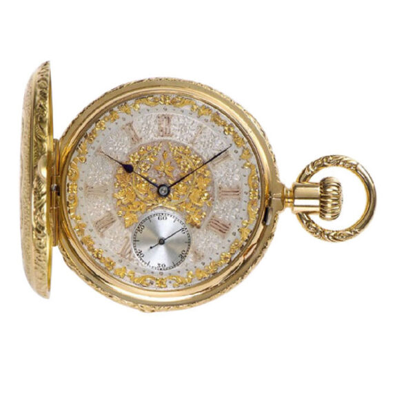 German gold hunting watch with one minute tourbillon Circa 1885