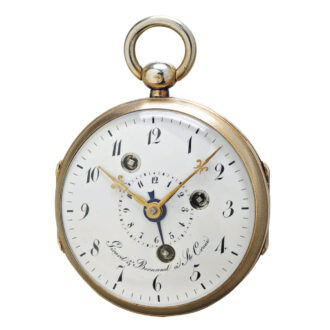 French silver cylinder pocket watch with alarm Circa 1850