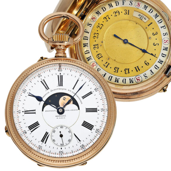 Rare Swiss double-sided astronomical lever watch Circa 1885
