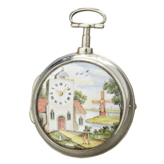 English verge with unusual windmill automaton Circa 1801