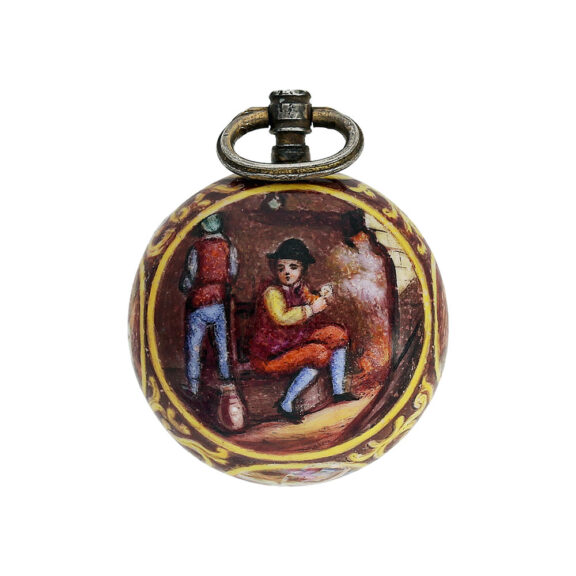 Swiss miniature enamel painted pendant watch Circa 1800 Swiss miniature enamel painted pendant watch Circa 1800