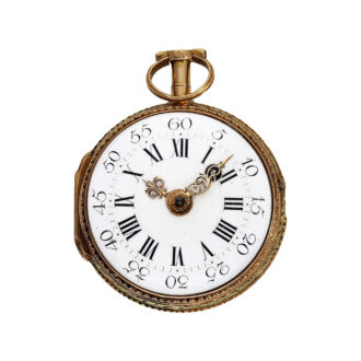 Small French three-coloured gold repoussé pocket watch Circa 1780