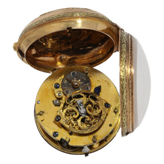 Small French three-coloured gold repoussé pocket watch Circa 1780