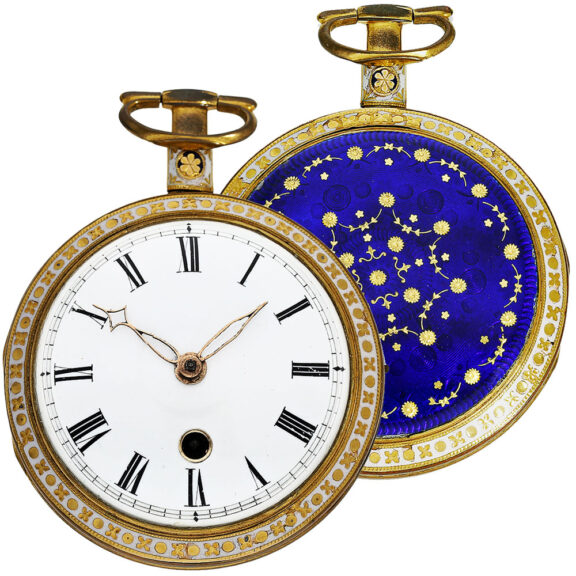 Exquisite English gold and enamel verge watch Circa 1810