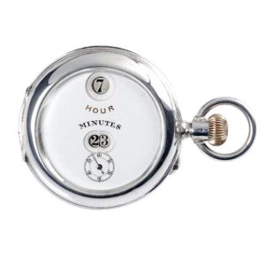 Swiss silver lever pocket watch with digital indication Circa 1890