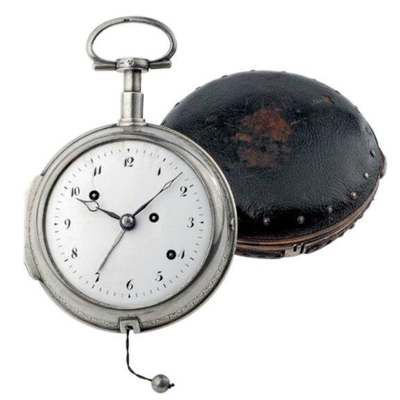 Swiss silver quarter repeating coach clock with quarter hour/hour self strike Circa 1810